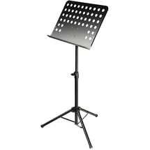 Adam Hall Stands SMS 2 Notenpult mit gelochter Ablage, bis zu 97 cm höhenverstellbar, schwarz