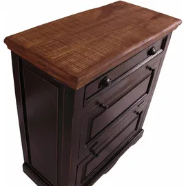 SIT Möbel Corsica 85 x 90 x 40 cm schwarz / Shabby Chic mit Schublade