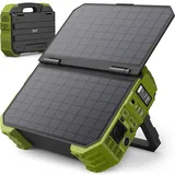 BROWEY Neues Upgrade Tragbare Power Station mit Solarpanel,12-40W eigenes Solarladepanel,614WH ,1000/2000W-Solargenerator für Outdoor-Camping, Caravaning und Notfallvorbereitungen.