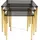 aea Edelstahl Couchtisch Set Schwarz/Gold 37 x 49 x 37 cm