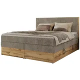Boxspringbett mit Bettkasten Wood Classic King , braun , Maße (cm): B: 204 H: 120