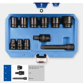 BRILLIANT TOOLS 1/2" Kraft-Stecknuss-Satz Sechskant 11-tlg.