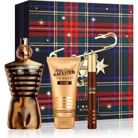 Jean Paul Gaultier Le Male Christmas Edition Elixir Parfum 125 ml + Shower Gel 75 ml + Eau de Parfum 10 ml Geschenkset