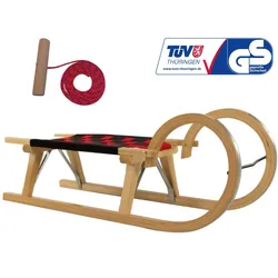 Holzschlitten DREWMAX AD322 95 cm, Set mit Seil AD300 braun|rot NO SIZE