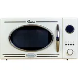 Mikrowellenofen mit Grillfunktion, Retro-Mikrowelle, 1150 W, 20 l, Cremefarben