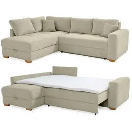 luma-home Eckcouch Cord 2-Sitzer Beige