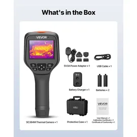 Vevor Wärmebildkamera, 384x288 IR-Auflösung, Wärmebildgerät mit 5-MP-Sichtkamera, 30-Hz-Bildwiederholfrequenz, Infrarot-Imager mit 3,5-Zoll-Touchscreen, -20 bis 50 °C, WLAN-Unterstützung