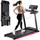 Hamlody Laufband Laufband für Zuhause mit manuelle Steigung (Laufbänder 12 km/h, 4-in-1 Walking Pad, Treadmill mit 3,0 PS Motor), leise für Zuhause Büro, Max. 150kg schwarz