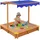 ML-Design Sandkasten mit Dach 118x118 cm blau/bunt/gelb