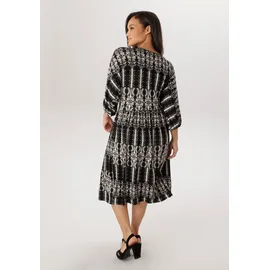 aniston plus Jerseykleid Midi Schwarz/Weiß 48