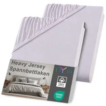 nyvi Spannbettlaken DreamScience Heavy Jersey 120 x 200 - 130 x 200 cm silber 2 St.