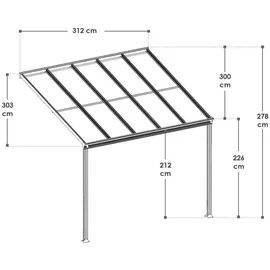 Juskys Terrassendach Borneo 300 x 300 cm anthrazit