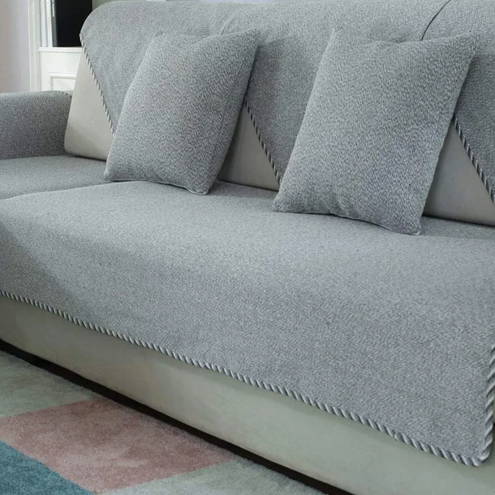 DW&HX 100% Baumwolle Anti-rutsch-Sofa slipcovers, 1-teilige Sofabezug Handtuch Schmutz-Beweis Möbel-Protector für Hund Kinder Sofa slipcover -grau 28x47inch(70x120cm)