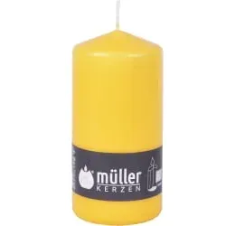 Müller Kerzen Stumpenkerze, goldgelb 2011356837 , 1 Packung = 6 Stück, (Ø x H): 68 x 135 mm