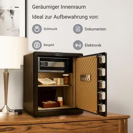 Extralink Lock Star XP-70 Elektronischer Safe mit Code und Fingerabdruck Tresor - Schwarz