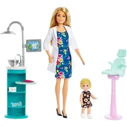 MATTEL FXP16 Barbie Zahnärztin Puppe (blond) und Spielset