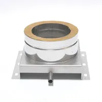 ASTEC Isolierte Verankerungsplatte mit Ablauf 60 mm Doppelwandig Edelstahlschornstein transparent