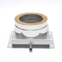 ASTEC Isolierte Verankerungsplatte mit Ablauf 60 mm Doppelwandig Edelstahlschornstein transparent