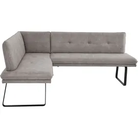 K+W Komfort & Wohnen Eckbank K+W KOMFORT & WOHNEN, grau (hellgrau), B:157cm H:87cm T:207cm, Sitzbänke, Eckbank, Polstereckbank in Spitzkissenoptik, Sitz und Rücken gesteppt