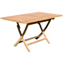 ALEOS. ECHT TEAK Klapptisch 140 x 80 x 77 cm Braun
