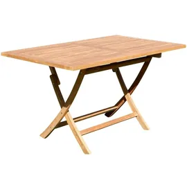 ALEOS. ECHT TEAK Klapptisch 140 x 80 x 77 cm Braun