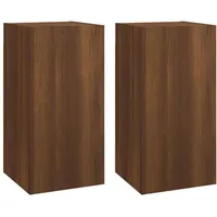 Furnicato TV-Schränke 2 Stk. Braun Eichen-Optik 30,5x30x60 cm