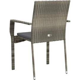 vidaXL Polyrattan Gartenstühle 59 x 53 x 88 cm grau 4 St. inkl. Kissen 319884
