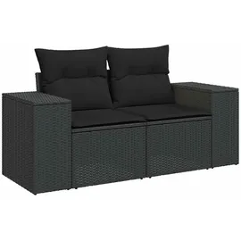 vidaXL Garten-Sofagarnitur 9-tlg. schwarz