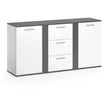 Vicco Sideboard Novelli, weiß anthrazit Kommode Anrichte Schrank 2 Türen
