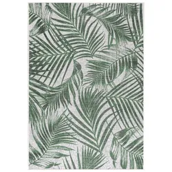 In Outdoor Teppich Beige, Vintage Design, Flachgewebe, Wetterfest