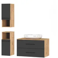 Planetmöbel Badmöbel Set LUX 90 cm mit Aufsatzwaschbecken und