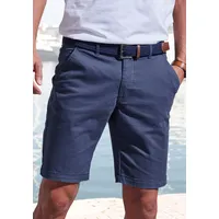 John Devin Chinoshorts »regular-fit«, Shorts aus elastischer Baumwoll-Qualität, blau