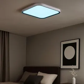 WOFI Deckenleuchte Gala 1 Flg. - Weiß, LED 35W 3500lm 2800-5500K warmweiß-kaltweiß, LxBxH 48x48x4 cm