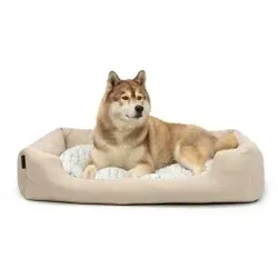 Lionto Hundebett mit Wendekissen meliert L