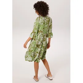 Aniston CASUAL Tunikakleid mit großflächigen, tropischen Blättern bedruckt Grün/Khaki 36