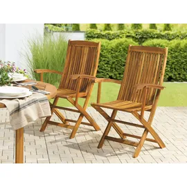 Beliani Gartenstuhl 42 x 42 x 93 cm braun/bronze 2 St.