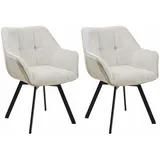CLP 2er Set Esszimmerstuhl Jordi Cord creme