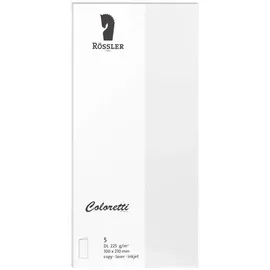 RÖSSLER 220703509 - Coloretti Karten, 220 g/m2, DIN lang, weiß, 5 Stück