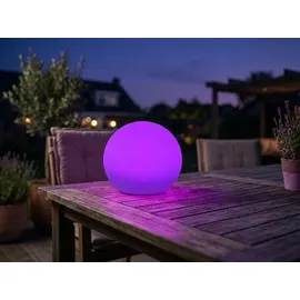 Trio Solar Außenleuchte Kunststoff Ø 20 cm inkl. 0,5 W LED Farbwechsler weiß