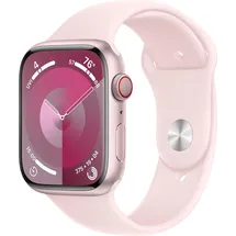 Apple Watch Series 9 GPS 45 mm Aluminiumgehäuse rosé, Sportarmband hellrosa S/M