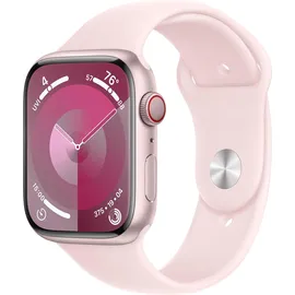 Apple Watch Series 9 GPS 45 mm Aluminiumgehäuse rosé, Sportarmband hellrosa S/M