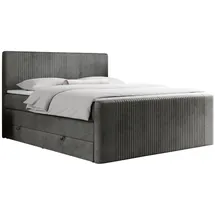 MKS Boxspringbett, KING DOREN 160/200 Dunkelgrau Velvet - H4
