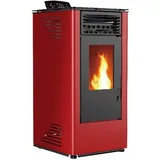 Luft- Pelletofen Anita 10 kW Sannover - rot/bordeaux