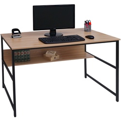 Schreibtisch McW-K80, Bürotisch Computertisch Arbeitstisch Ablage, Metall MDF 120x60cm ~ natur