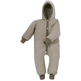 cosilana Baby Overall mit Kapuze aus Bio Wolle / Bio Baumwolle Latte macchiato-Melange 86/92