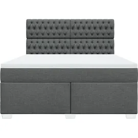 vidaXL Boxspringbett 180 x 200 cm Dunkelgrau
