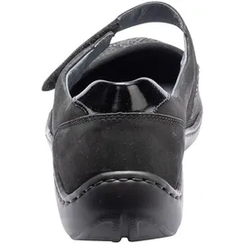 WALDLÄUFER HENNI Riemchenballerina, Halbschuh, Komfortschuh, Klettschuh in Weite H (sehr weit) schwarz 42 EU (8 UK)