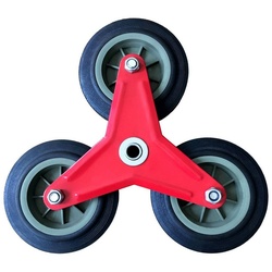 Midori Treppensackkarre, (1-St), Ersatzrad Treppensackkarrenrad sternförmiger Reifen Vollgummi rot|schwarz