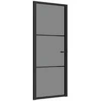 vidaXL Innentür 83x201,5 cm Schwarz ESG-Glas und Aluminium