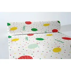 MANK Tischläufer aus Airlaid - Party Ballons in Rot-Grün 40 cm x 24 m , 1 Stück - Luftballons Konfetti